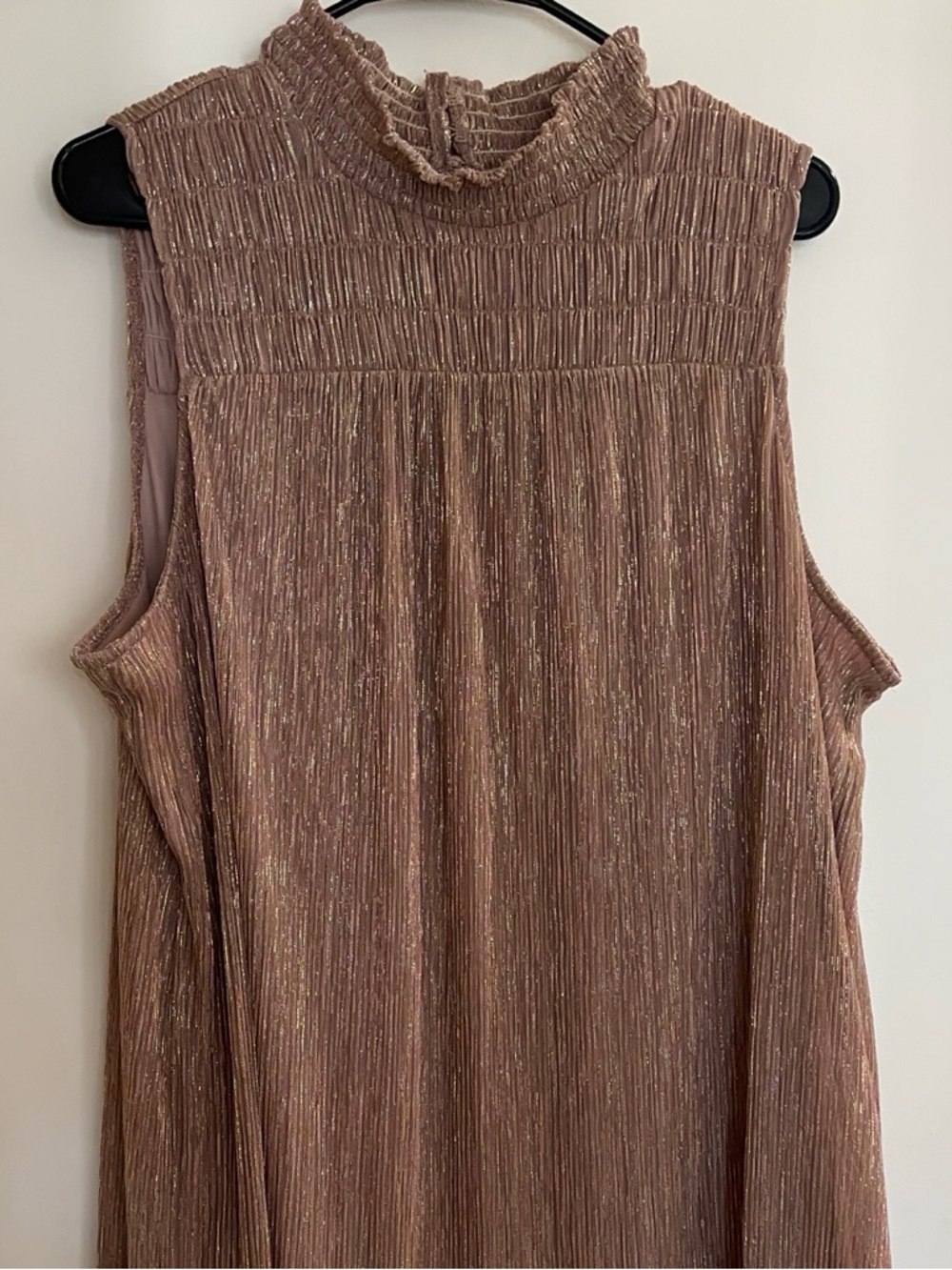 Nine West Metallic Mock Neck Sleeveless